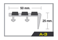 ขนาดบันไดอลูมิเนียม อัดผ้าเบรคA-3